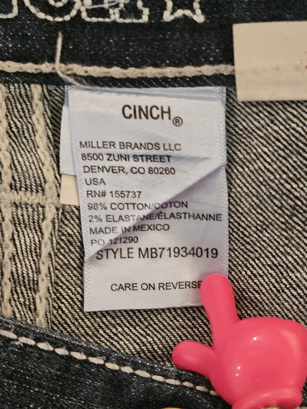Cinch Carter 2.0 Dark Wash Relaxed Straight Western Jeans Men's 38x30 Cowboy - Picture 6 of 16